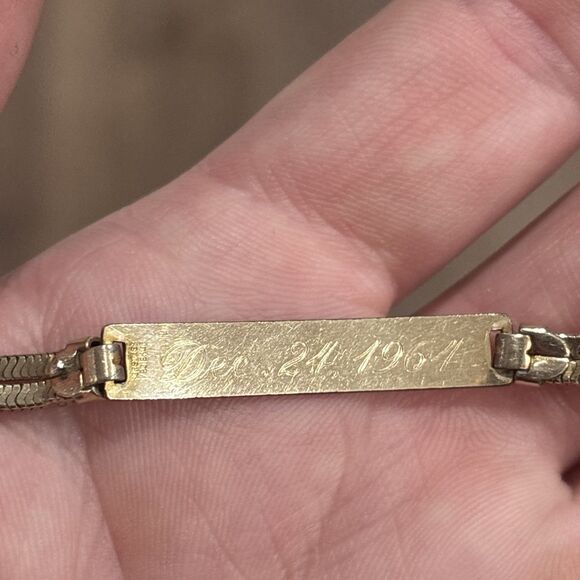Vintage Forstner ID Bracelet Gold Filled GF Double Chain Engraved Ginnie 7.5" - Picture 5 of 10